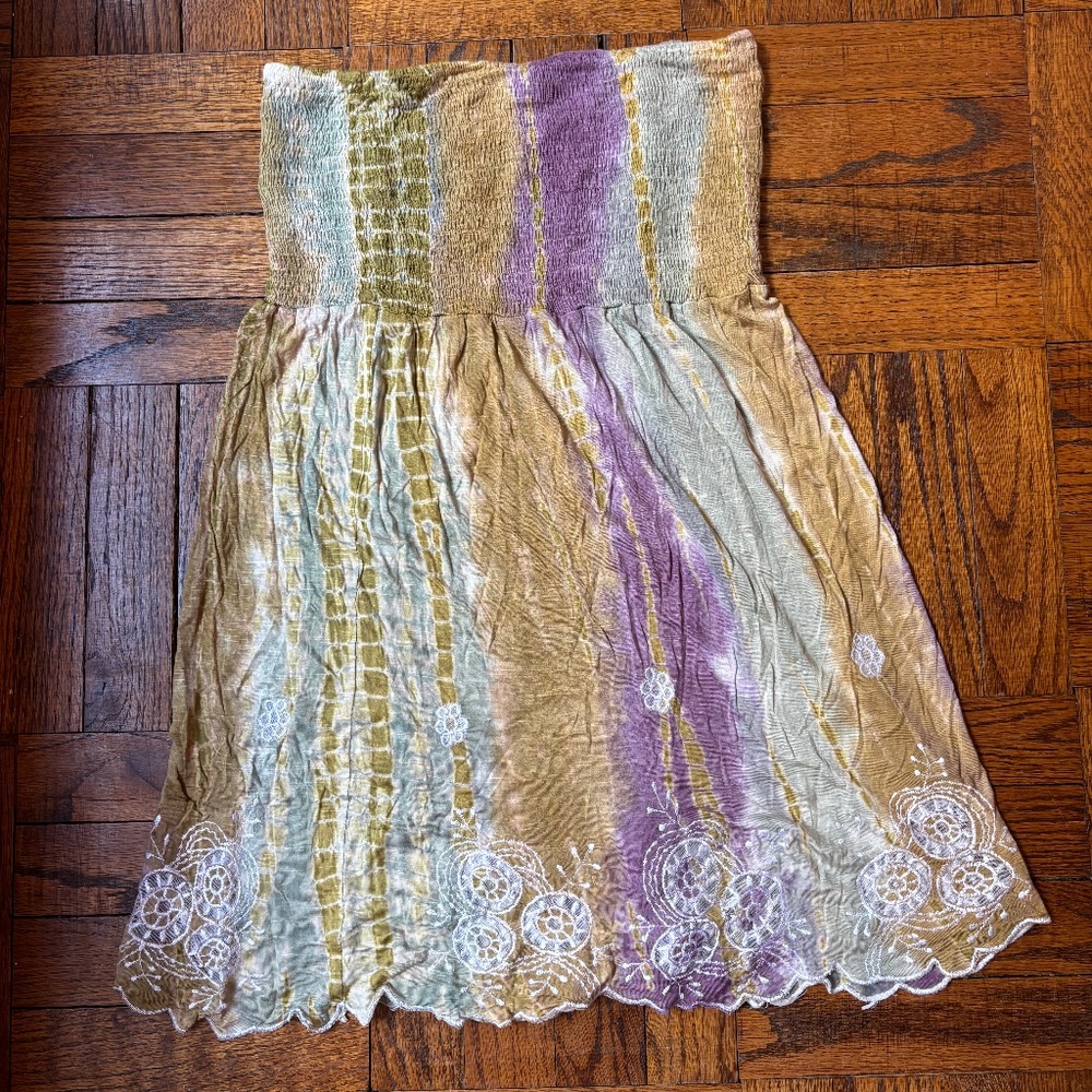 Tie Dye Strapless Dress Size S